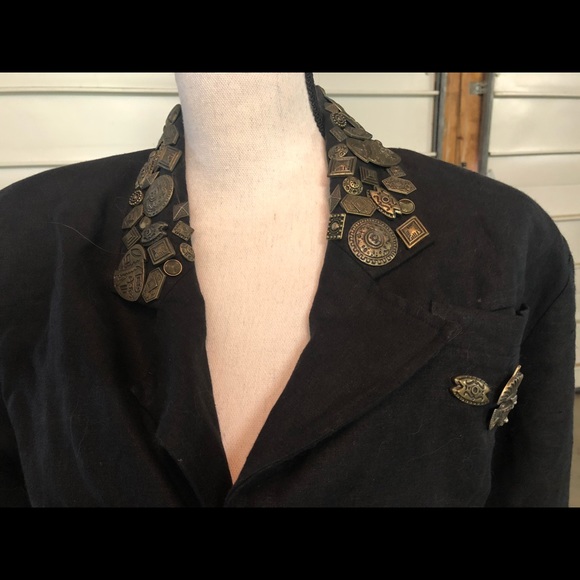 Vintage cropped linen jacket - Picture 2 of 4